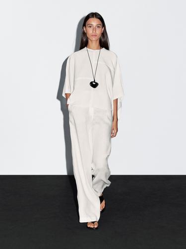 Zara Short cape with seam details - White