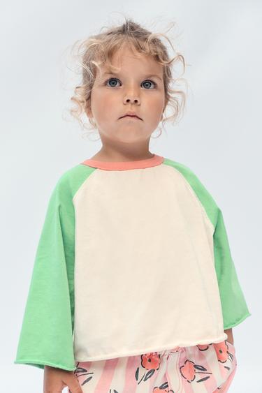 2-14 ANOS/ CAMISETA MANGA RAGLÃ CONTRASTE LIMITED EDITION - Verde da Zara