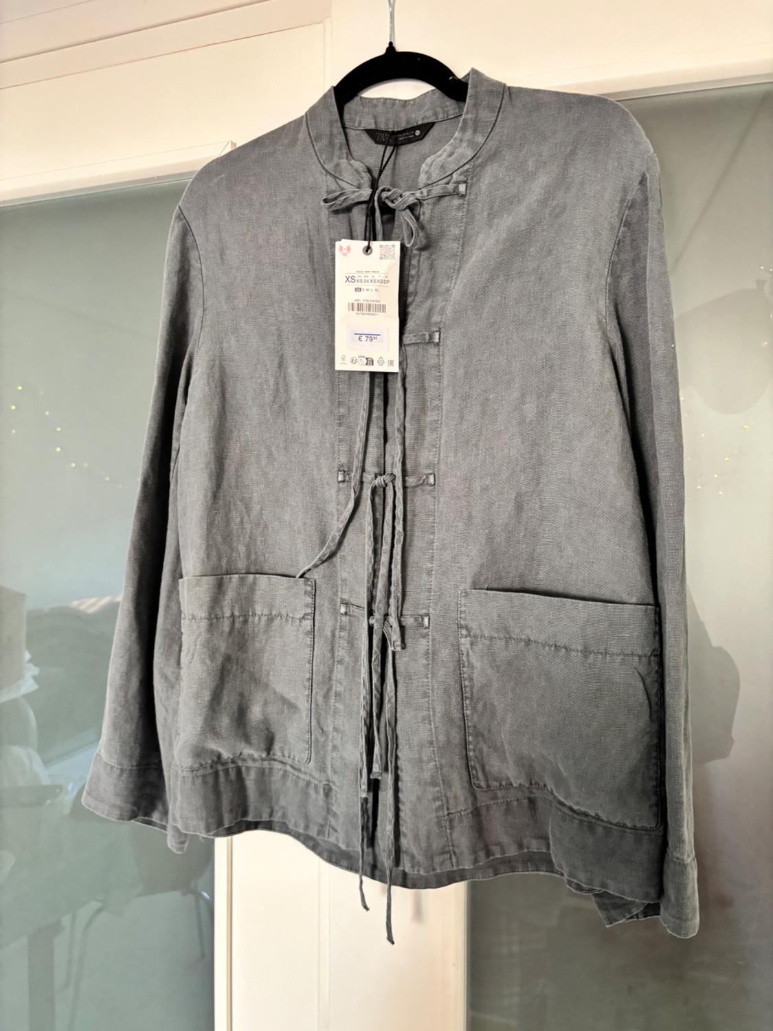 LINEN JACKET WITH TIES ZW COLLECTION - Image 5