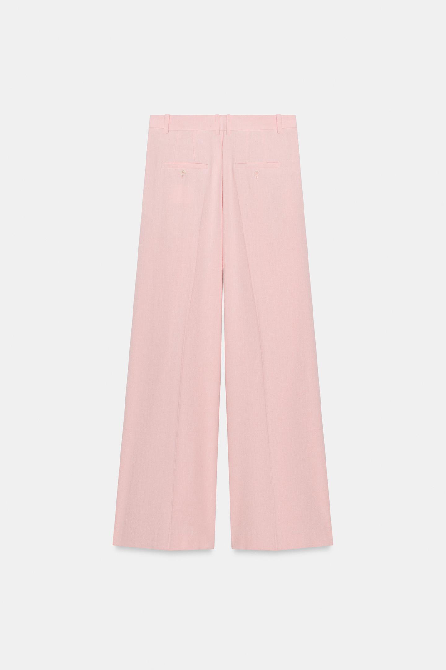 Женские брюки Zara ZW Collection Pleated, цвет: Розовый — фото 6