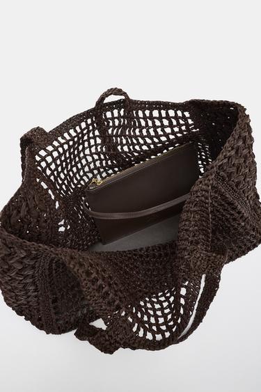 SAC MAXI SHOPPER TRESSÉ - Marron de Zara - Image 4