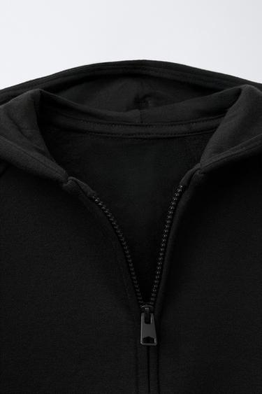 SWEAT EN MOLLETON ZIPPÉ - Noir de Zara - Image 2