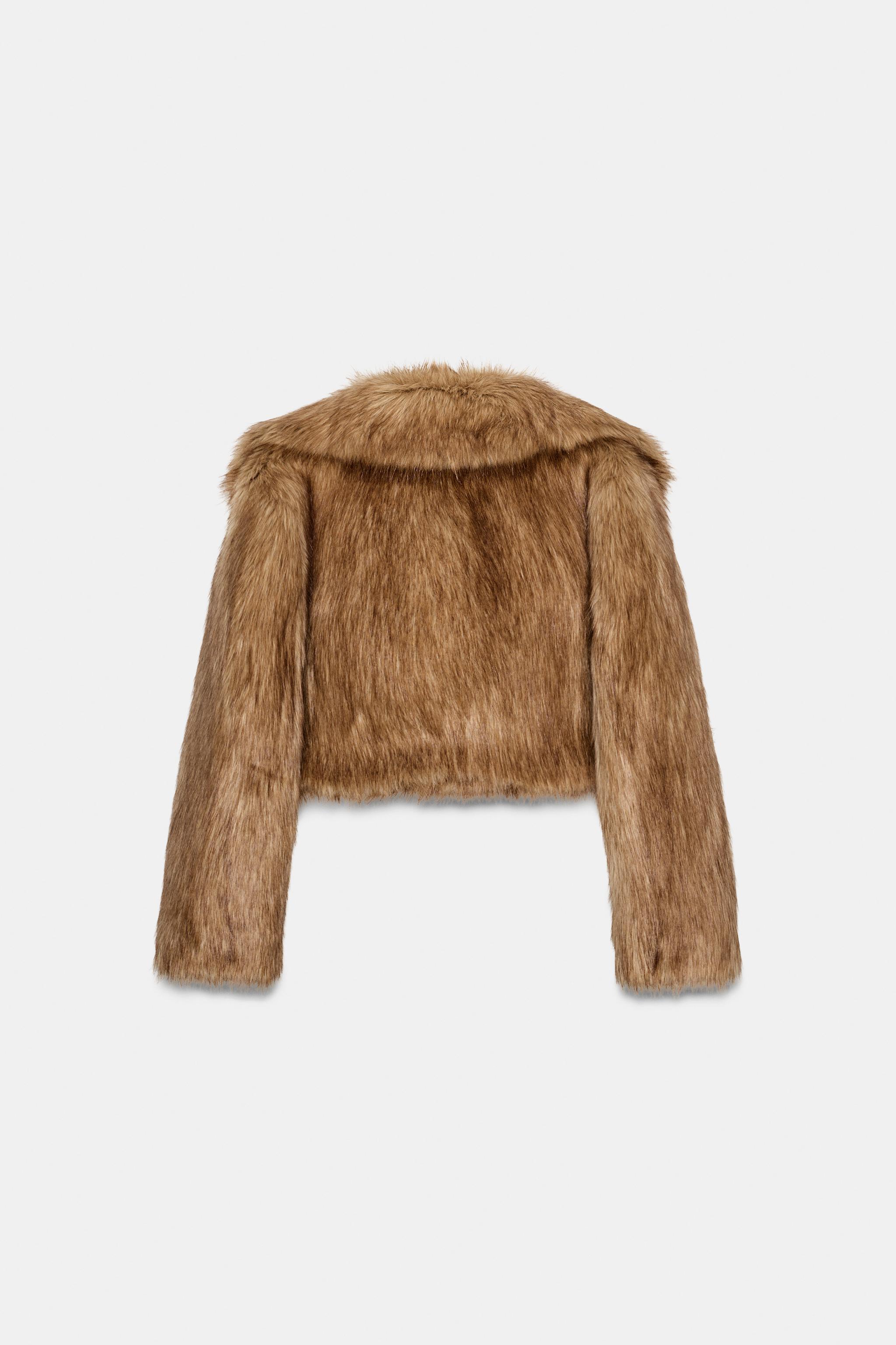 ZW COLLECTION FAUX FUR CROPPED JACKET