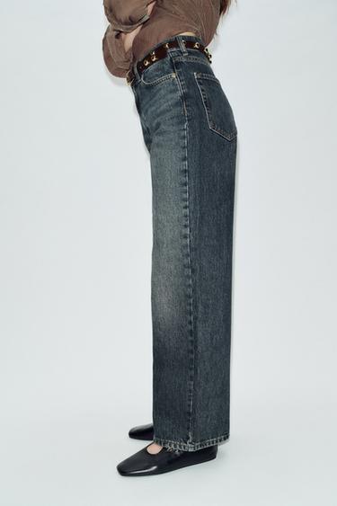 JEAN Z1975 DROIT EFFILÉ TAILLE HAUTE AVEC CEINTURE - Indigo de Zara - Image 5