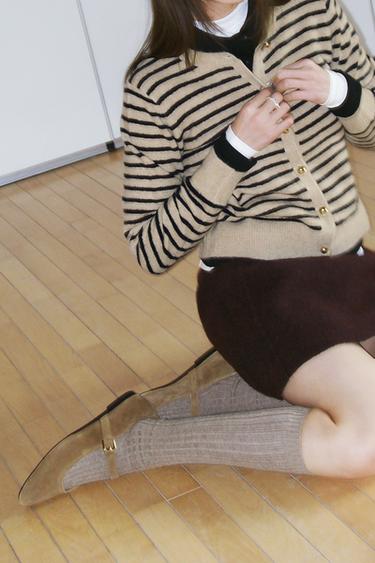 BALLERINA IN PELLE SCAMOSCIATA - Fango scuro di Zara