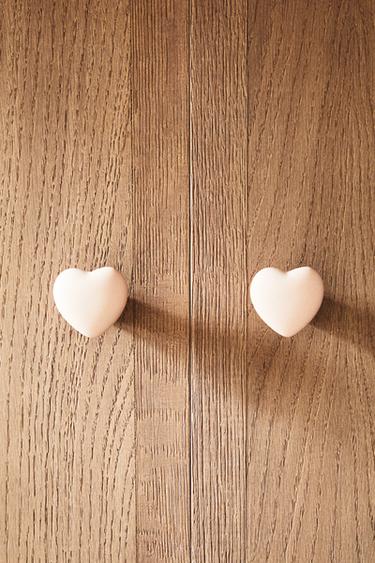 Zara SET OF CHILDREN’S HEART KNOBS (SET OF 2) - Pastel pink