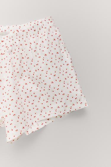 AGES 6-14 / FLORAL TEXT PYJAMAS - White / Red by Zara