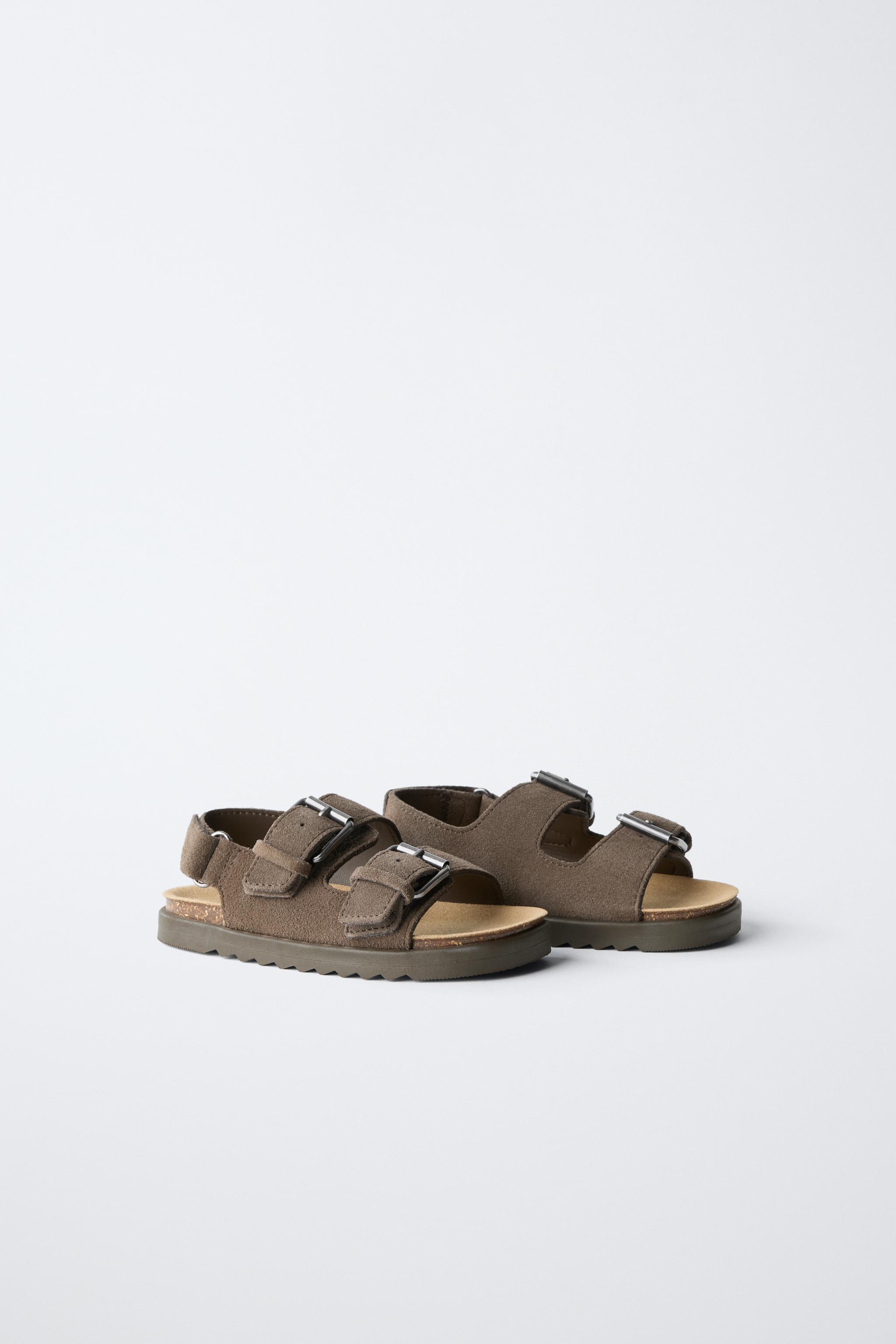 Детские сандалии Zara LEATHER BUCKLE SANDALS — фото 2