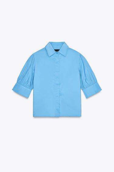 ZW COLLECTION SHORT SLEEVE SHIRT - Blue by Zara - Image 5