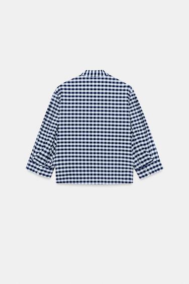 CHEMISE À CARREAUX VICHY ZW COLLECTION - Blanc / Bleu marine de Zara - Image 9