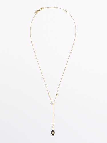 Zara Shimmery rhinestone necklace - Golden