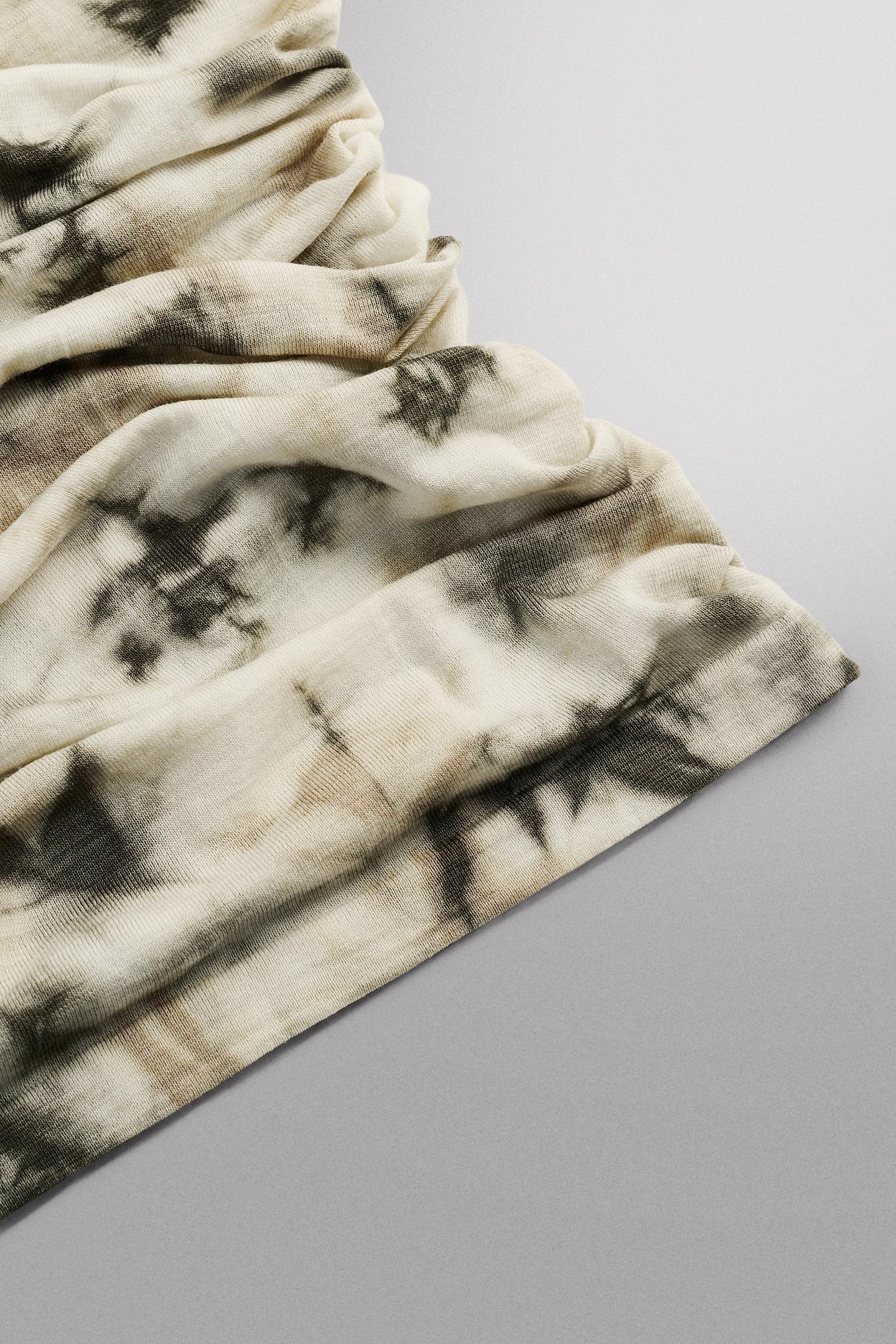 Мужские аксессуары Zara Tie-Dye Wool Neck Warmer, цвет: Коричневый / Зелёный — фото 3