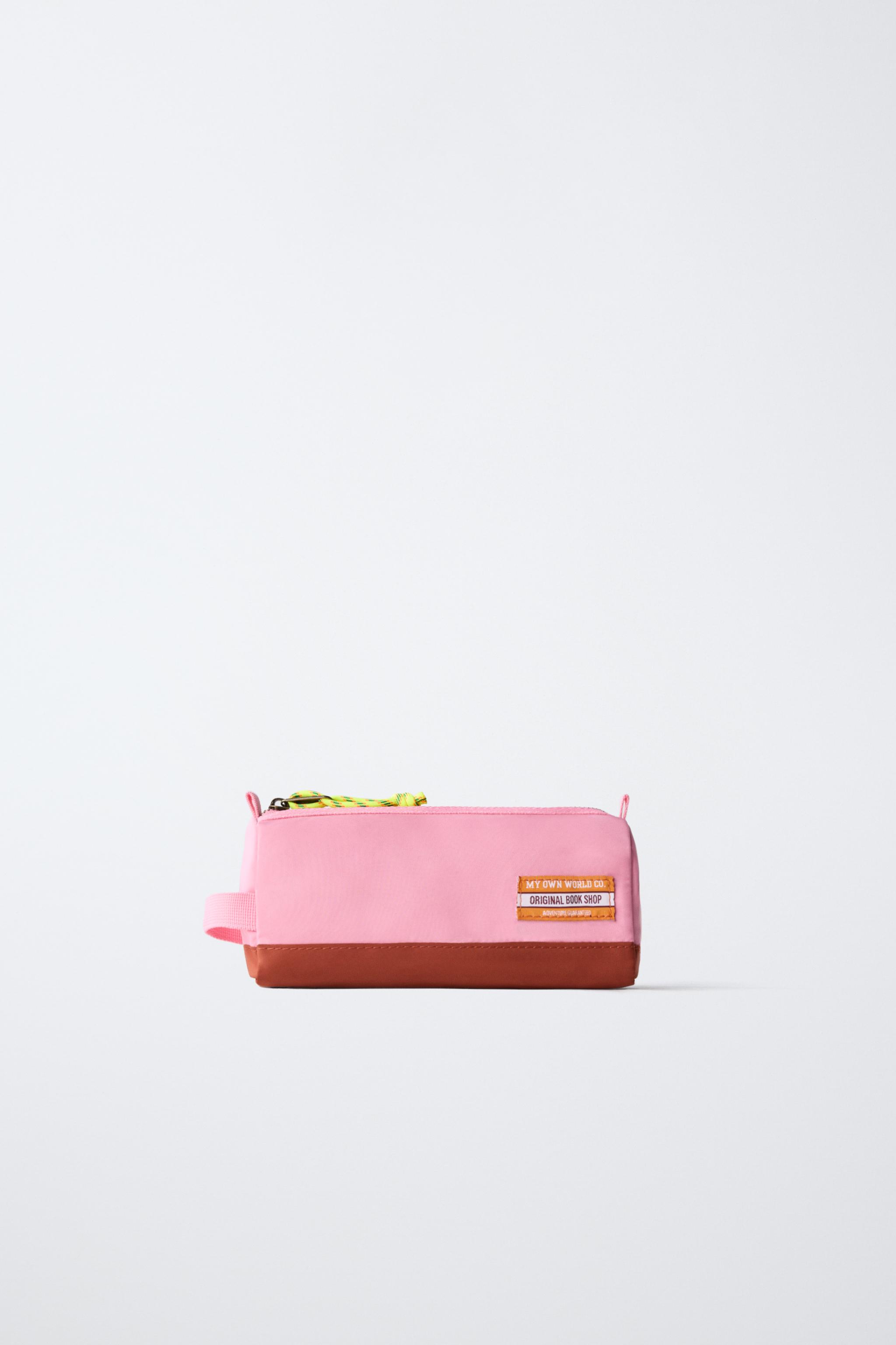 COLOR BLOCK TOILETRY BAG — Pink