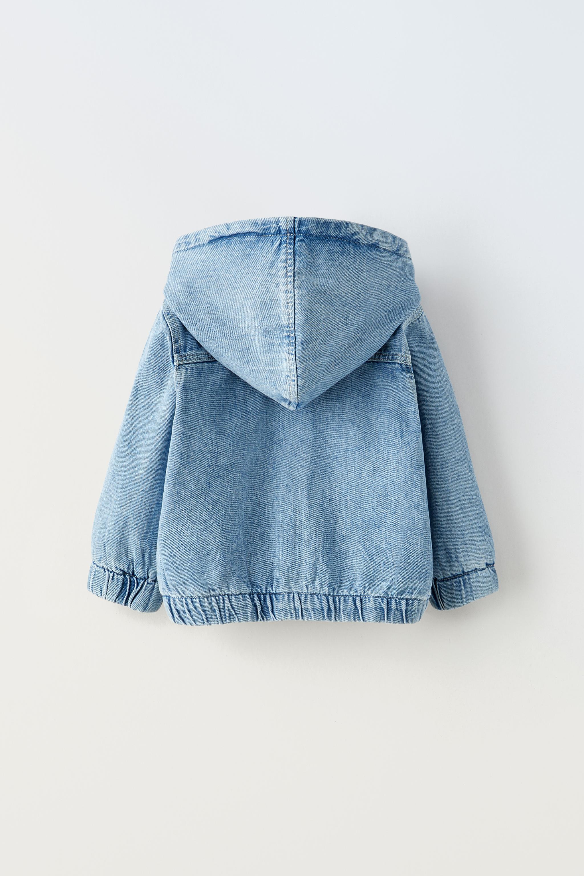 Light blue denim discount jacket with hood