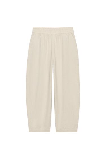 PELLAVAISET BARREL-HOUSUT - Light beige Zaralta