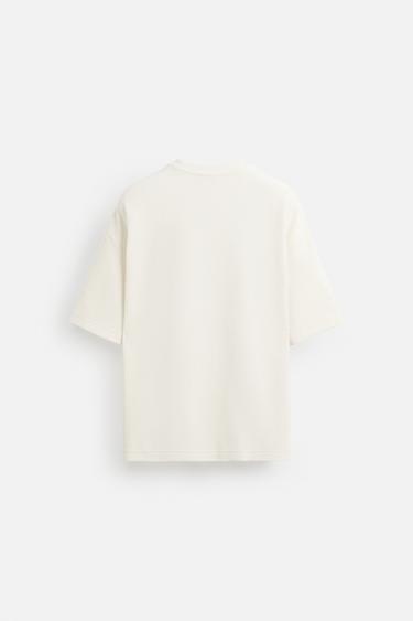 VERTICAL TEXTURE T-SHIRT - Oyster-white by Zara - Image 6