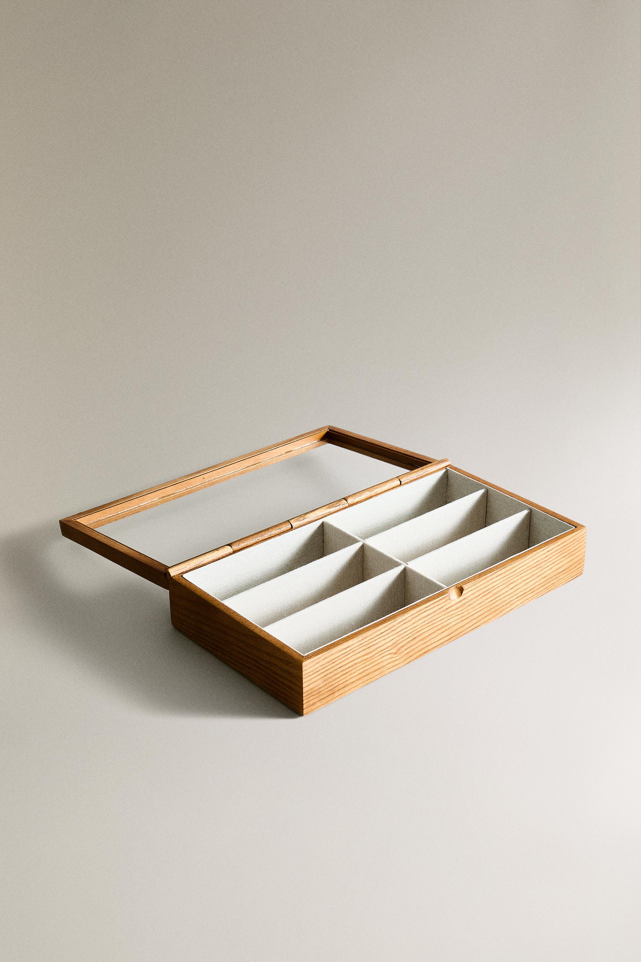 Vassoio Porta Occhiali da Sole, Custodia per Occhiali da Sole in Legno PU Custodia per Occhiali da Sole Leggera per Negozio di Occhiali da Casa (12 griglie