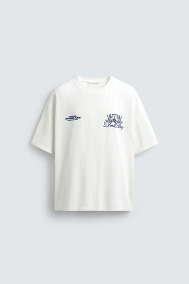 CONTRAST PRINT T-SHIRT - Oyster-white by Zara