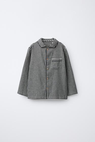 AGES 3-6 / GINGHAM PYJAMAS - Black / Ecru by Zara - Image 1