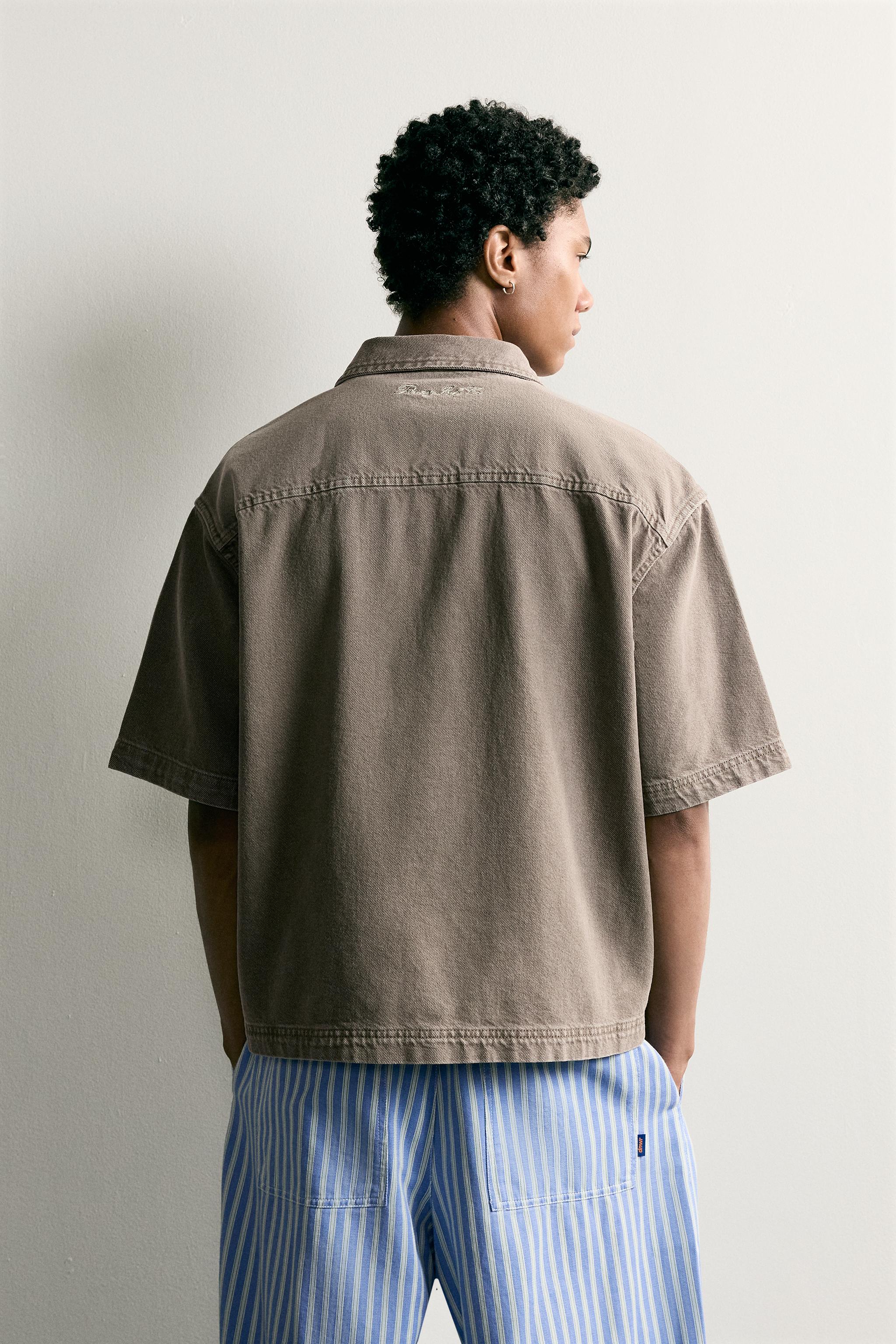 EMBROIDERED PATCH BOXY FIT OVERSHIRT