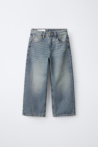 WIDE-LEG STAR PATCH JEANS — Blue 1