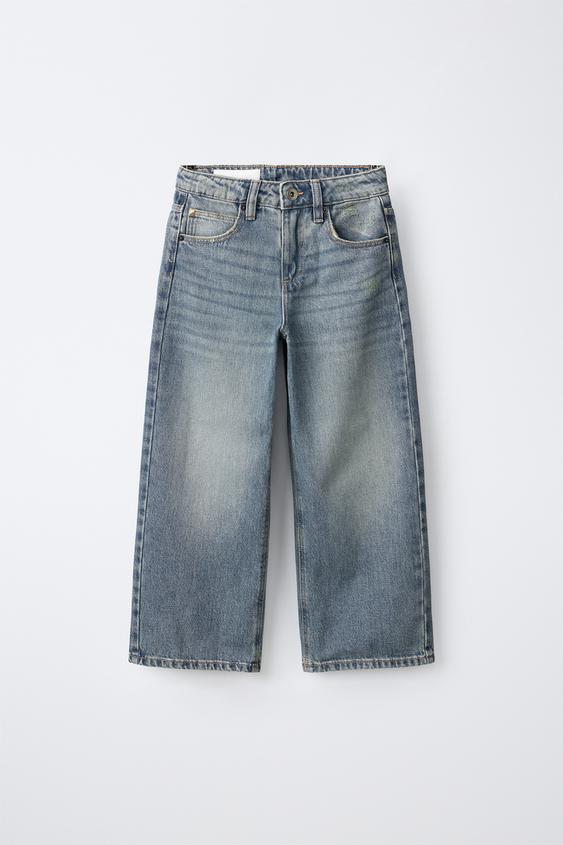 DENIM WIDE LEG PARCHE ESTRELLA - Azul de Zara - Imagen 0