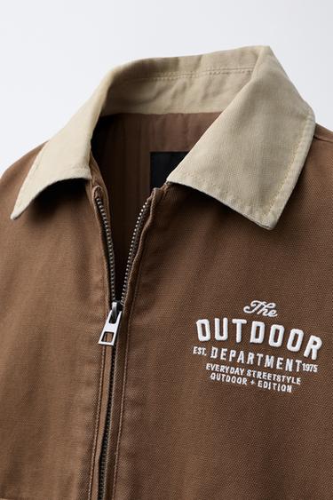 CONTRAST COLLAR JACKET - Brown by Zara - Image 4