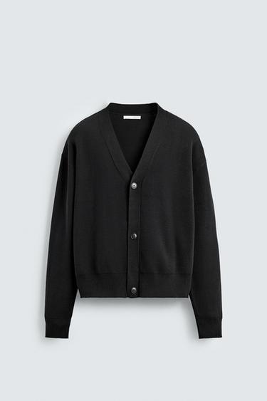 CÁRDIGAN ESTRUCTURA ALGODÓN - Negro de Zara