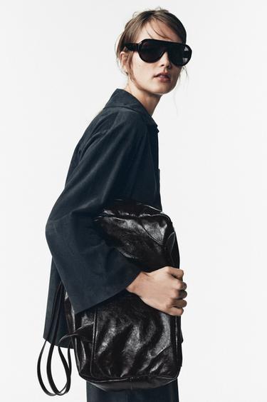 CHEMISE À POCHE EN CUIR DAIM ÉDITION LIMITÉE - Gris anthracite de Zara - Image 2