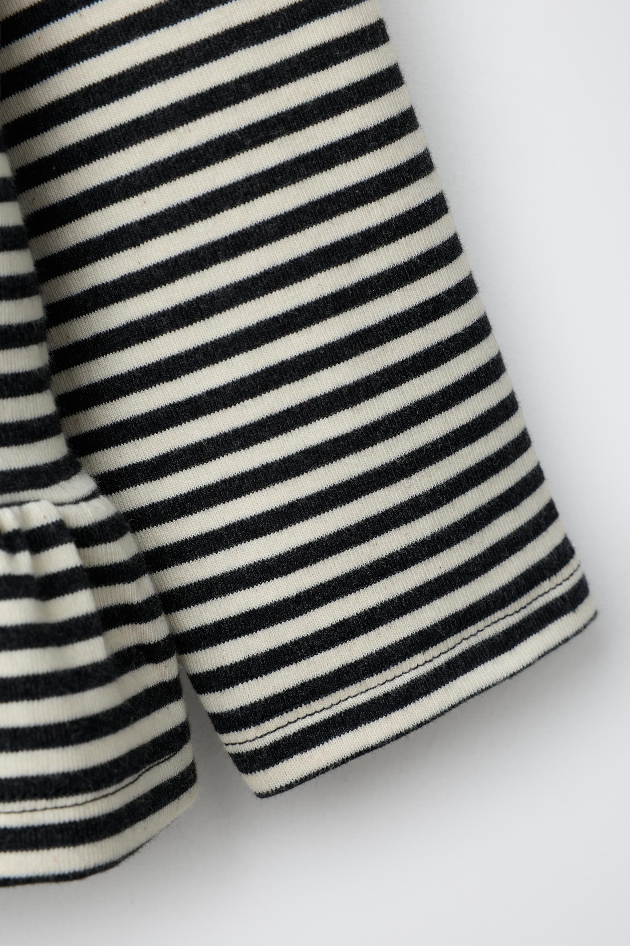 Детские топы Zara STRIPED PEPLUM POLO — фото 5