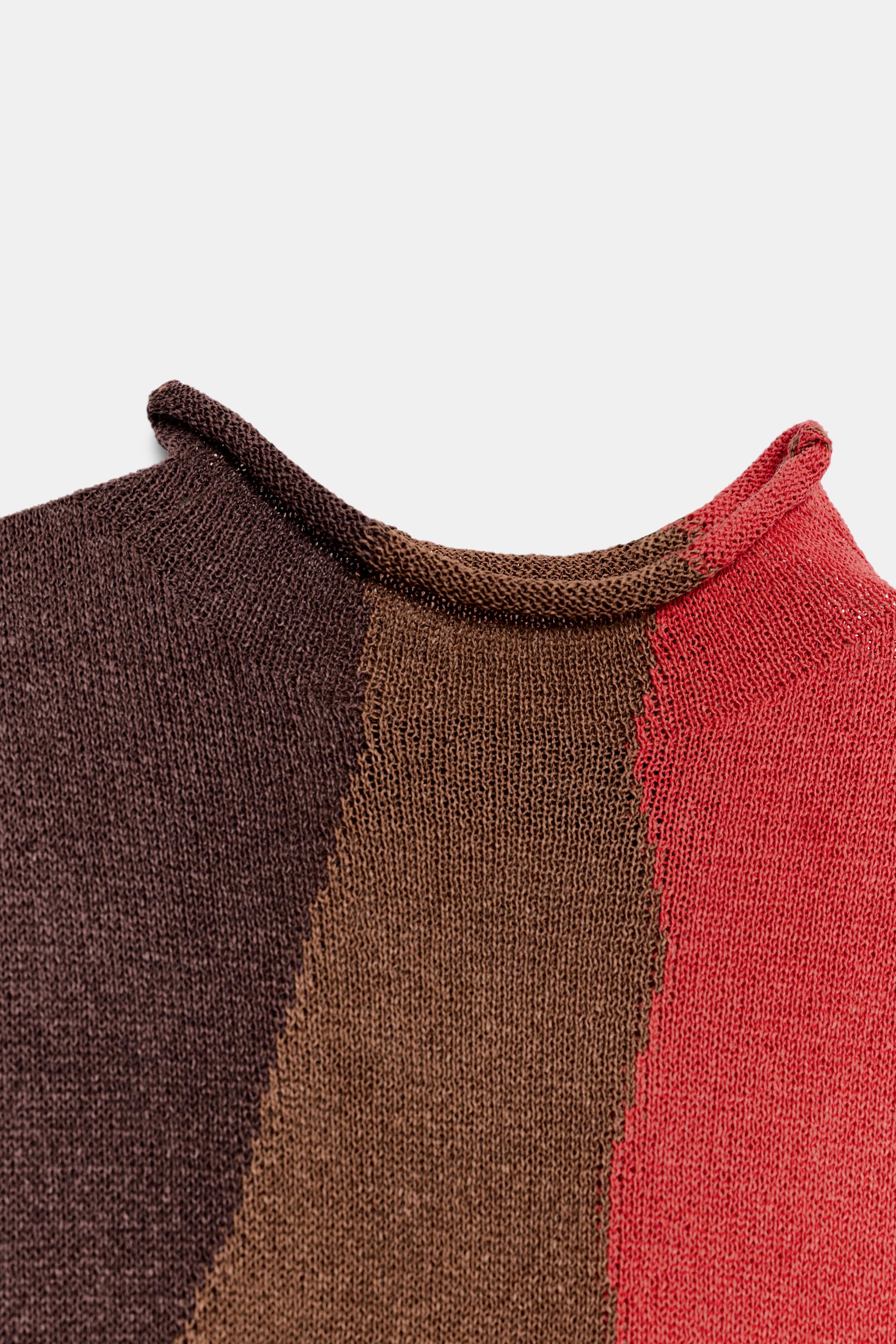 Zara COLOR BLOCK KNIT DRESS — фото 9
