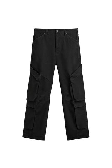 POCKET DENIM CARGO PANTS