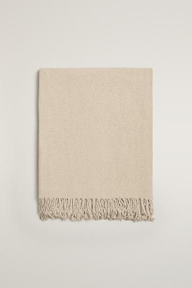 Zara CHENILLE BLANKET - Light beige