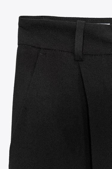 WIDE-LEG TROUSERS WITH DARTS - Black by Zara - Image 6