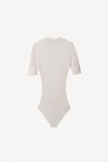 WILLY CHAVARRIA X ZARA EXTRA-FINE RIBBED KNIT BODYSUIT - Mid-ecru by Zara - Image 4