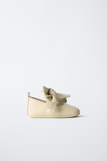 Zara LEATHER BALLERINA - Off White