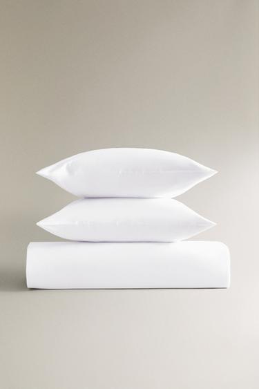 PERCALE DUVET COVER (500 THREAD COUNT) - White by Zara - Image 4