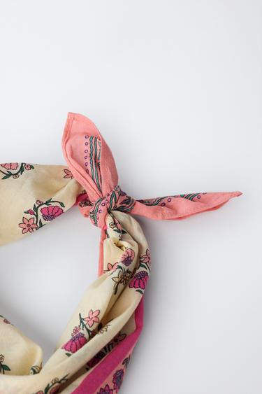 BANDANA IMPRIMÉ FLEURS - Écru de Zara - Image 1