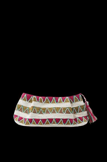 Zara WOVEN RECTANGULAR BAG - Multicolored - Image 0