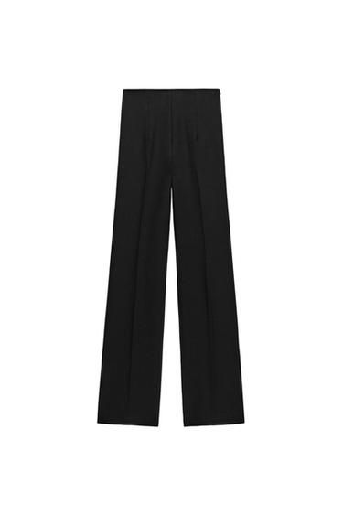 Zara FLARE VENTED PANTS ZW COLLECTION - Black