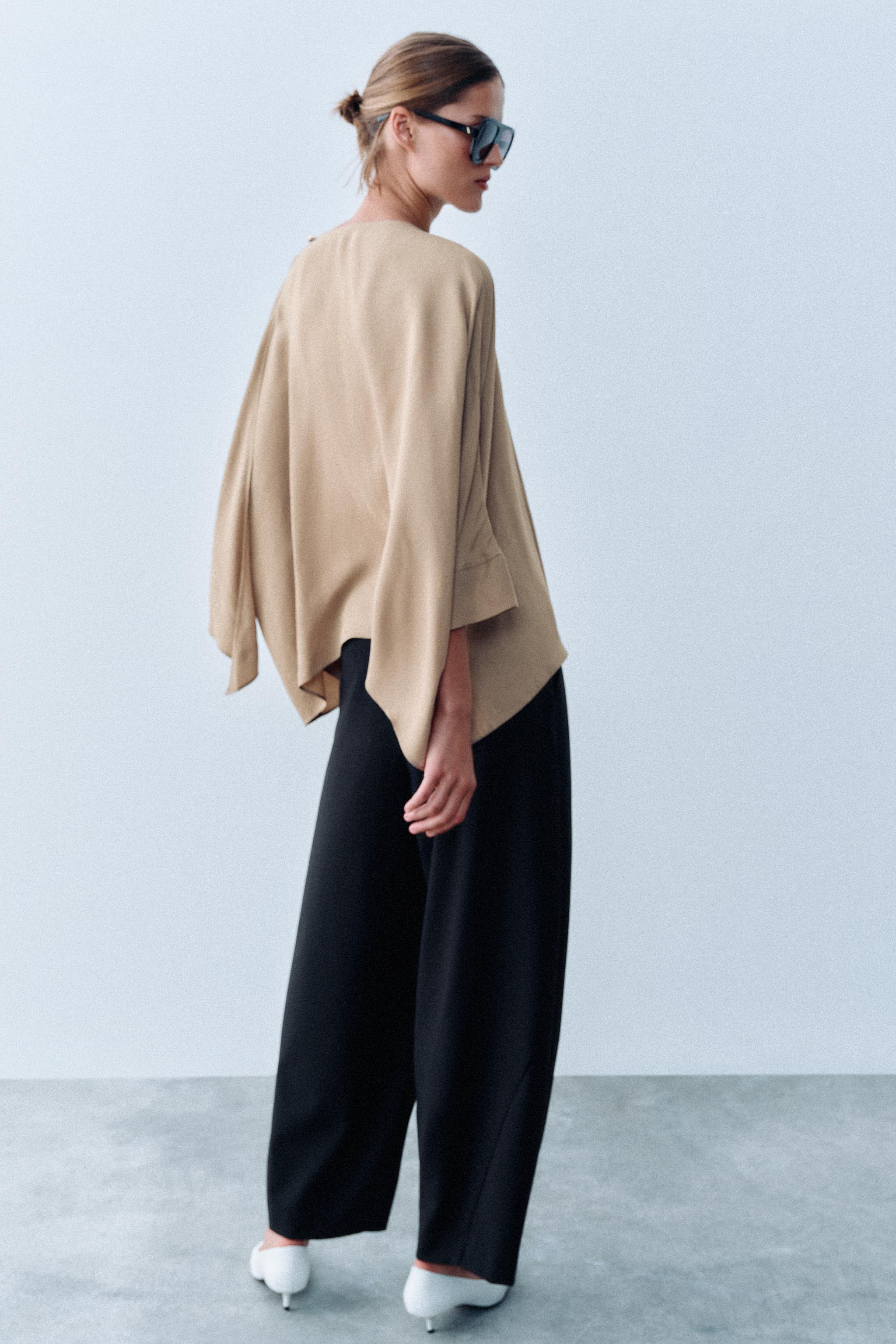 BLOUSE FLUIDE COL CAPE