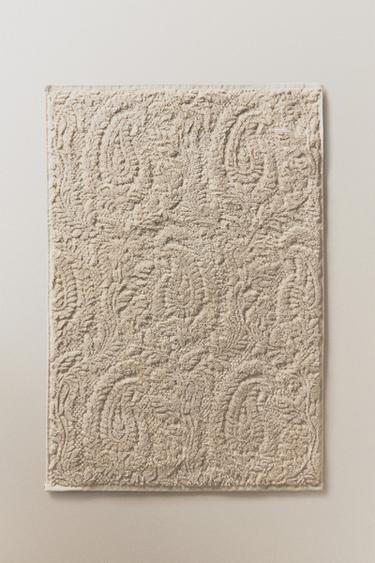PAISLEY JACQUARD BATH MAT - Sand by Zara