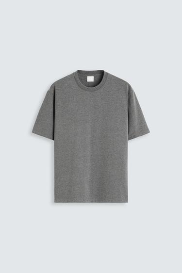 HEAVYWEIGHT SHORT SLEEVE T-SHIRT - Grey marl by Zara
