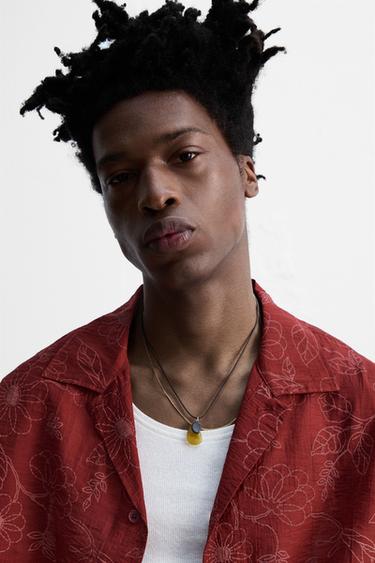 FLORAL TEXTURED SHIRT © OTIS KWAME KYE QUAICOE - Burgundy by Zara - Image 5