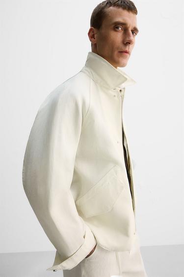 BLOUSON COTON - LIN ÉDITION LIMITÉE - Blanc cassé de Zara - Image 5