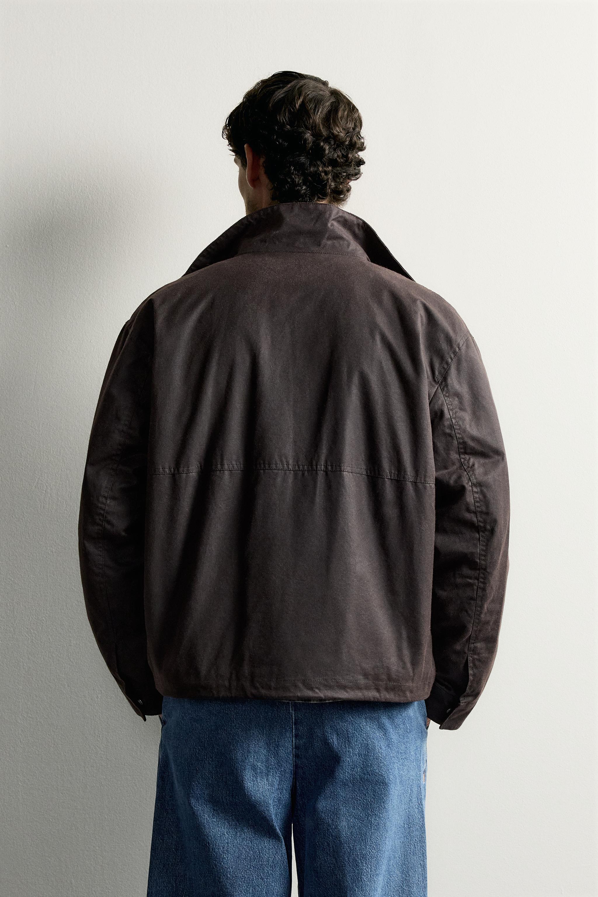 REGULAR FIT WAXED-EFFECT JACKET