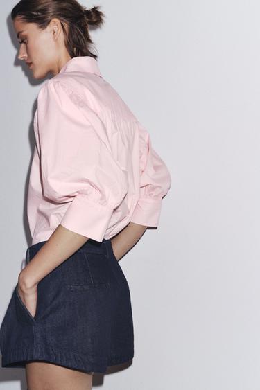 CHEMISE EN POPELINE COLLECTION ZW - Rose pastel de Zara - Image 4