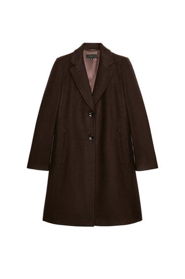Zara SOFT SHOULDER PAD COAT - Brown
