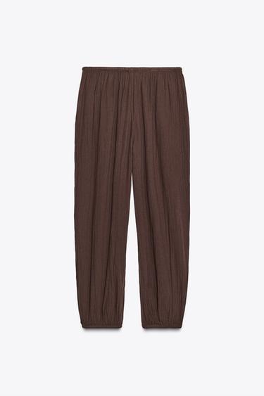 FLOWING BALLOON TROUSERS - Brown by Zara - Image 6