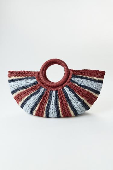 BOLSO DE MANO EFECTO TRENZADO - Multicolor de Zara